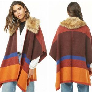 NWT Forever21 Faux Fur Collar Cape